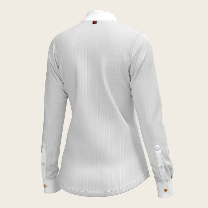 Espoir Stripes in Grey Pleated Long Sleeve Show Shirt