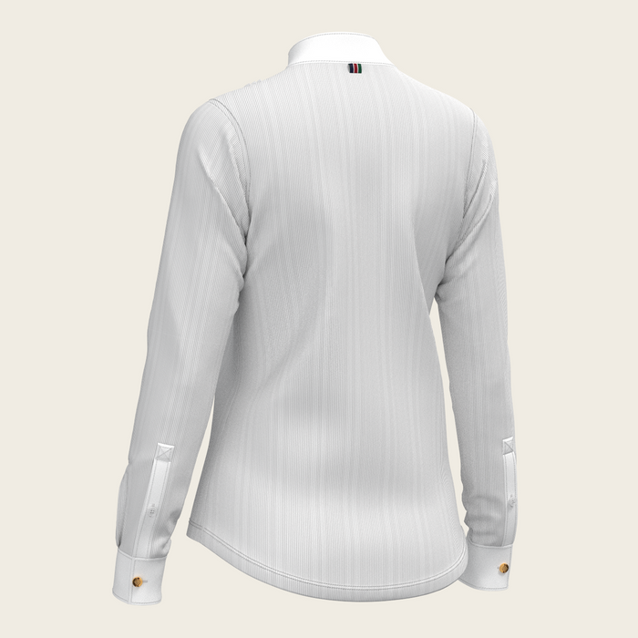 Espoir Stripes in Grey Pleated Long Sleeve Show Shirt