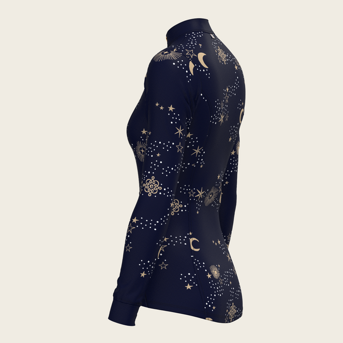 Espoir Stars on Navy Quarter Zip Sun Shirt