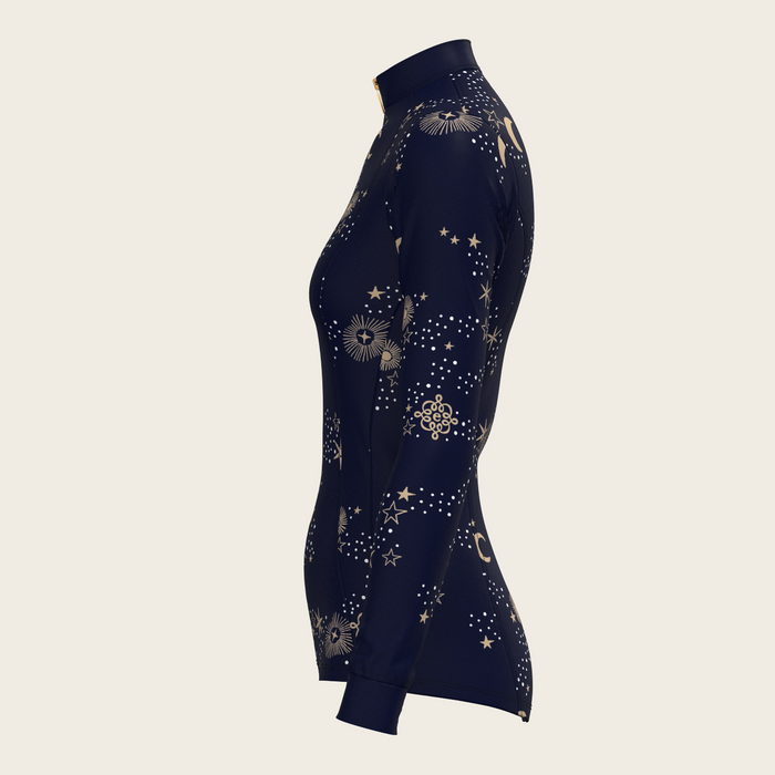 Espoir Stars on Navy Quarter Zip Sun Shirt