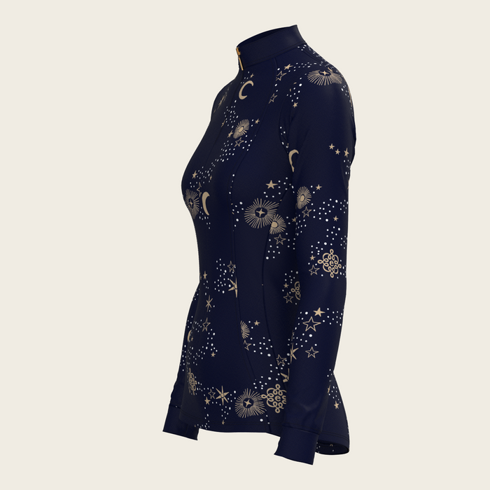 Espoir Stars on Navy Quarter Zip Sun Shirt