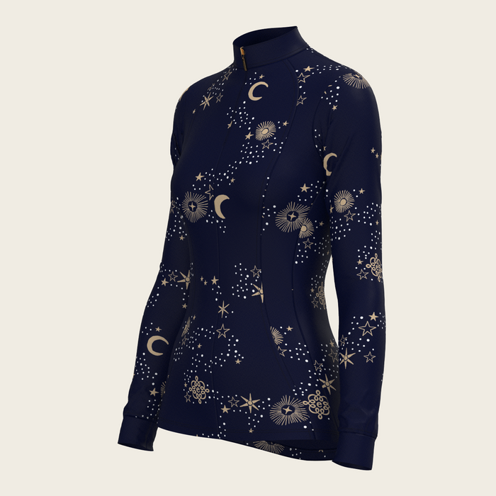 Espoir Stars on Navy Quarter Zip Sun Shirt
