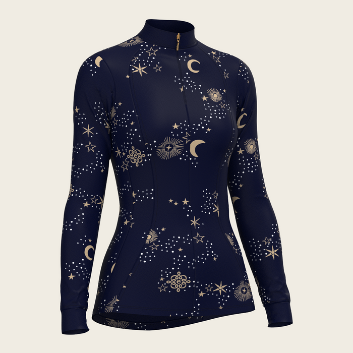 Espoir Stars on Navy Quarter Zip Sun Shirt