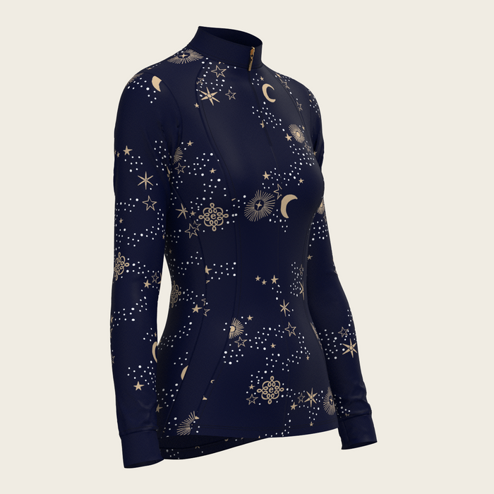 Espoir Stars on Navy Quarter Zip Sun Shirt