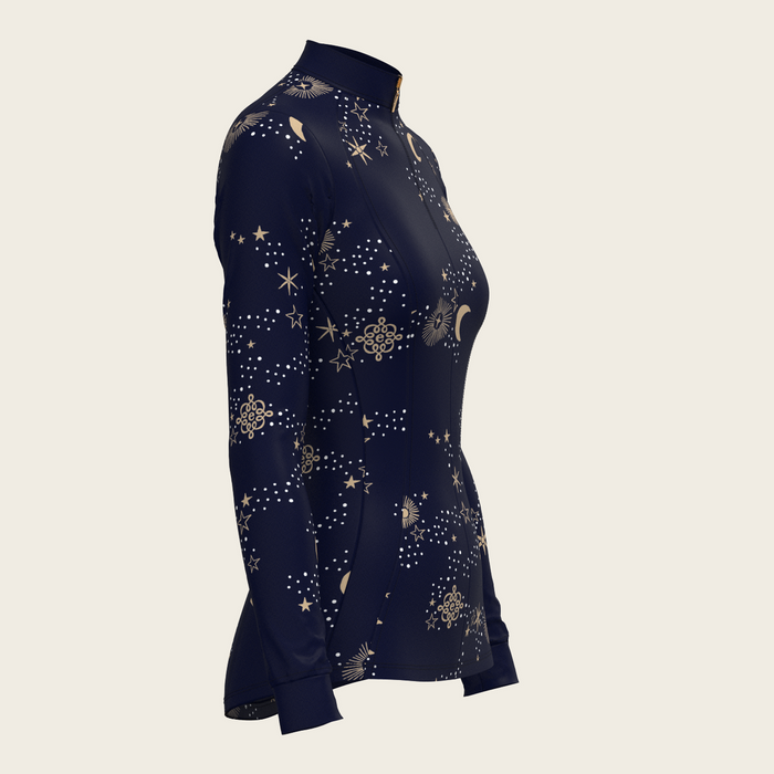 Espoir Stars on Navy Quarter Zip Sun Shirt