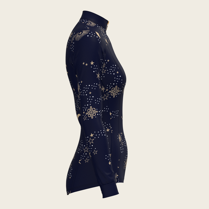 Espoir Stars on Navy Quarter Zip Sun Shirt