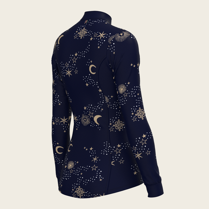 Espoir Stars on Navy Quarter Zip Sun Shirt