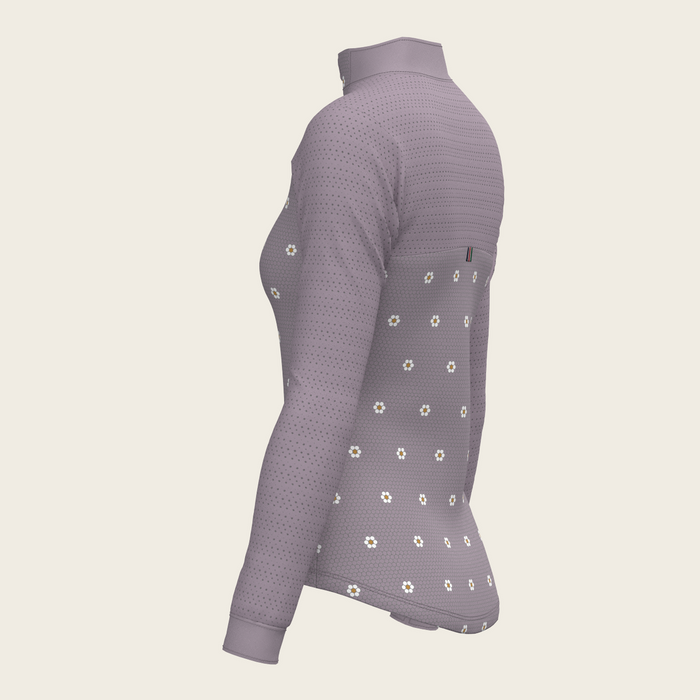 Espoir Mosaic Daises in Lavender Long Sleeve Sport Sun Shirt