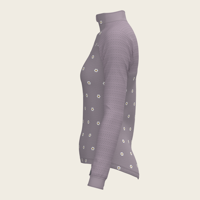 Espoir Mosaic Daises in Lavender Long Sleeve Sport Sun Shirt