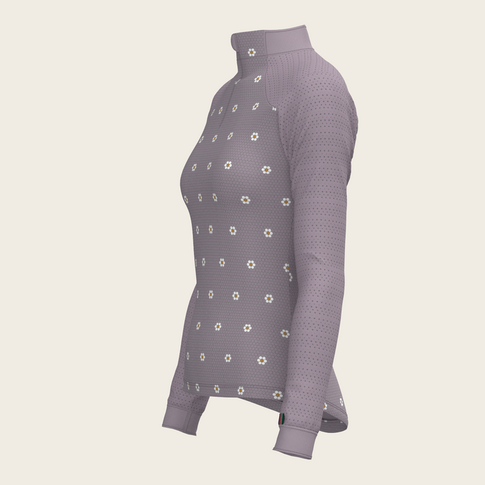 Espoir Mosaic Daises in Lavender Long Sleeve Sport Sun Shirt
