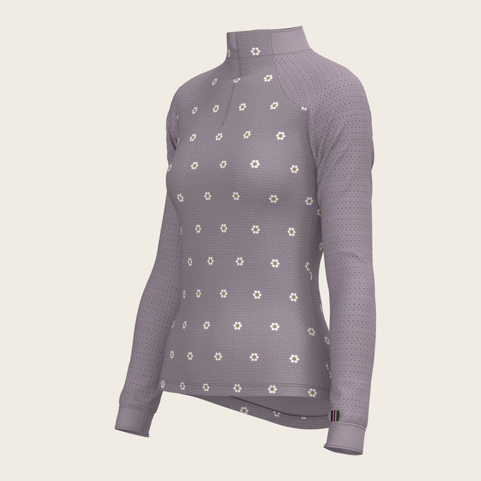 Espoir Mosaic Daises in Lavender Long Sleeve Sport Sun Shirt
