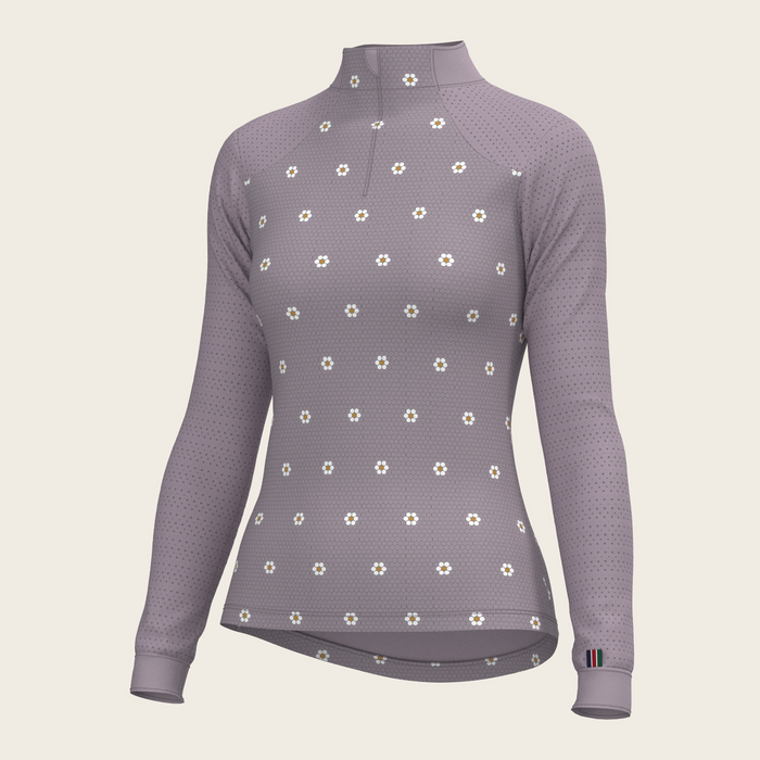 Espoir Mosaic Daises in Lavender Long Sleeve Sport Sun Shirt