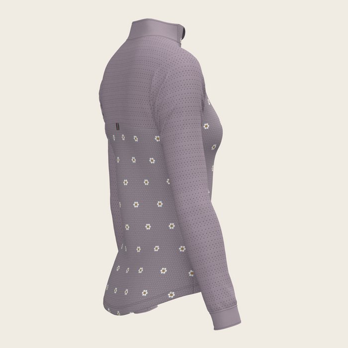 Espoir Mosaic Daises in Lavender Long Sleeve Sport Sun Shirt