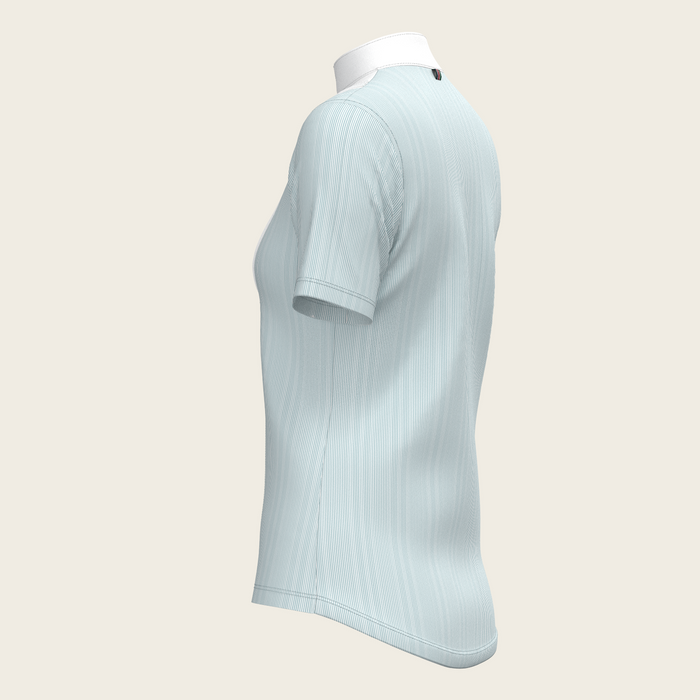 Espoir Stripes in Sky Blue Pleated Short Sleeve Show Shirt