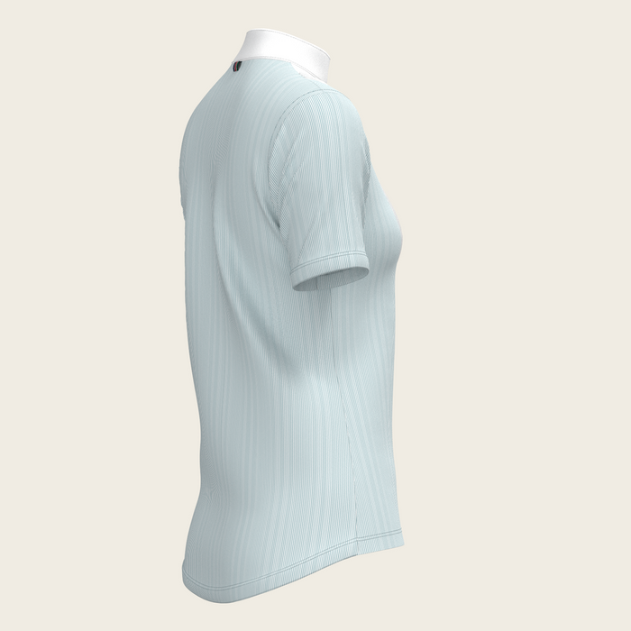 Espoir Stripes in Sky Blue Pleated Short Sleeve Show Shirt