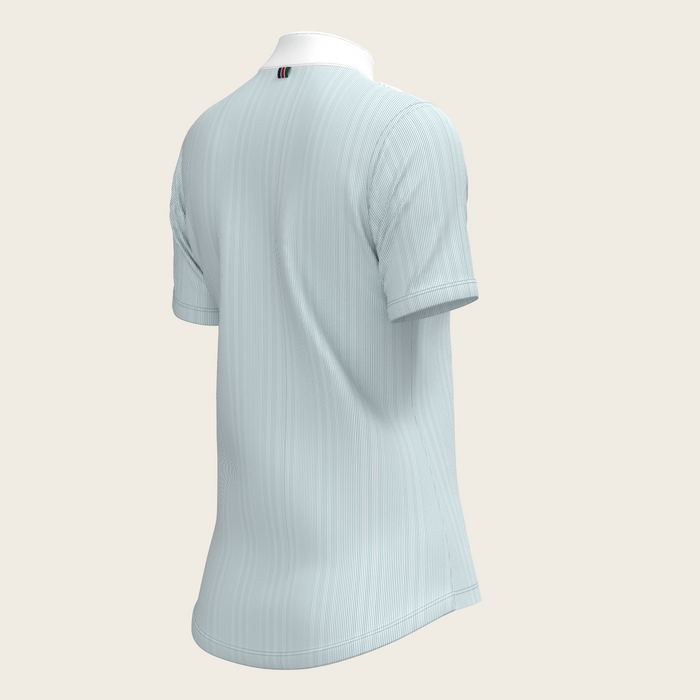 Espoir Stripes in Sky Blue Pleated Short Sleeve Show Shirt