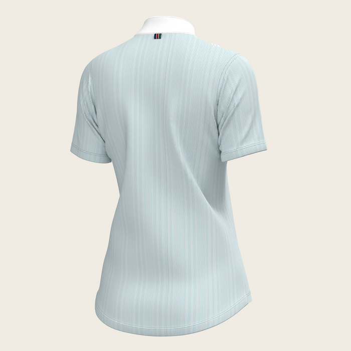 Espoir Stripes in Sky Blue Pleated Short Sleeve Show Shirt