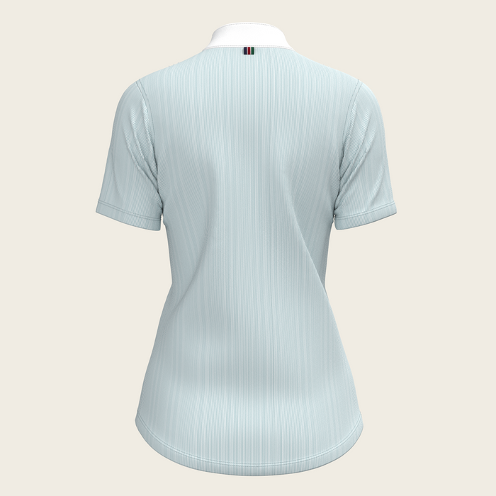 Espoir Stripes in Sky Blue Pleated Short Sleeve Show Shirt