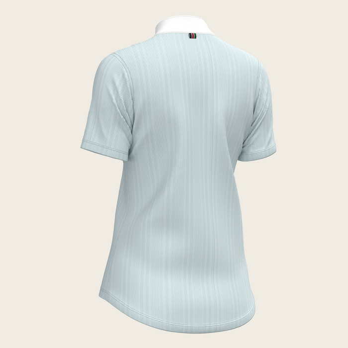 Espoir Stripes in Sky Blue Pleated Short Sleeve Show Shirt