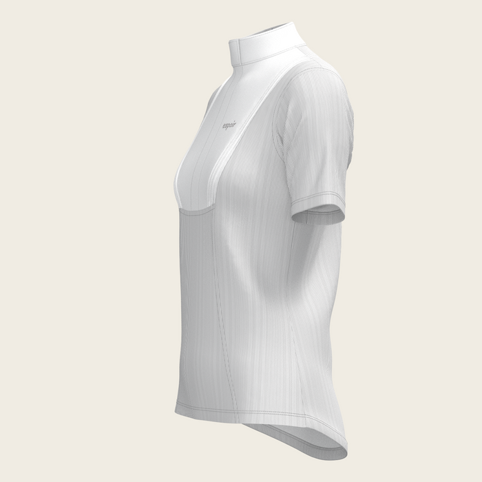 Espoir Stripes in Grey Pleated Short Sleeve Show Shirt