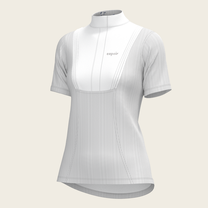 Espoir Stripes in Grey Pleated Short Sleeve Show Shirt