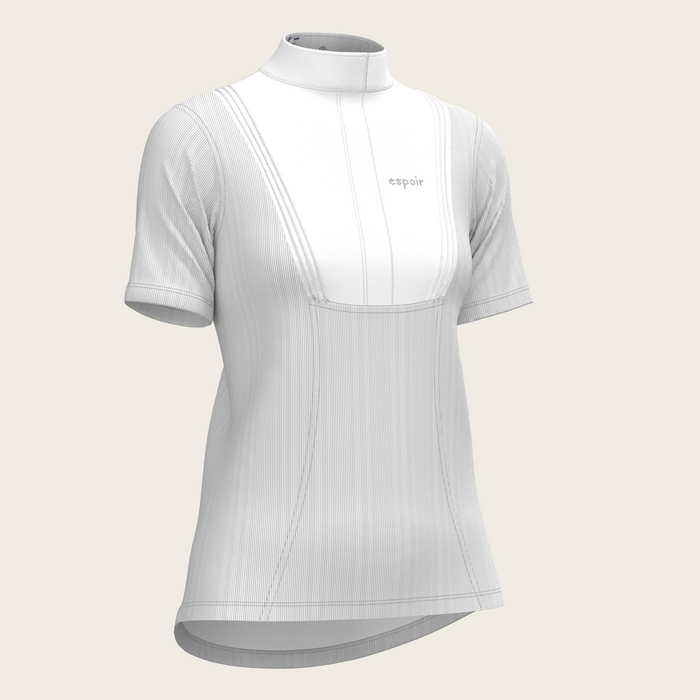 Espoir Stripes in Grey Pleated Short Sleeve Show Shirt