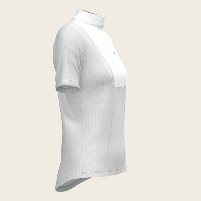 Espoir Stripes in Grey Pleated Short Sleeve Show Shirt