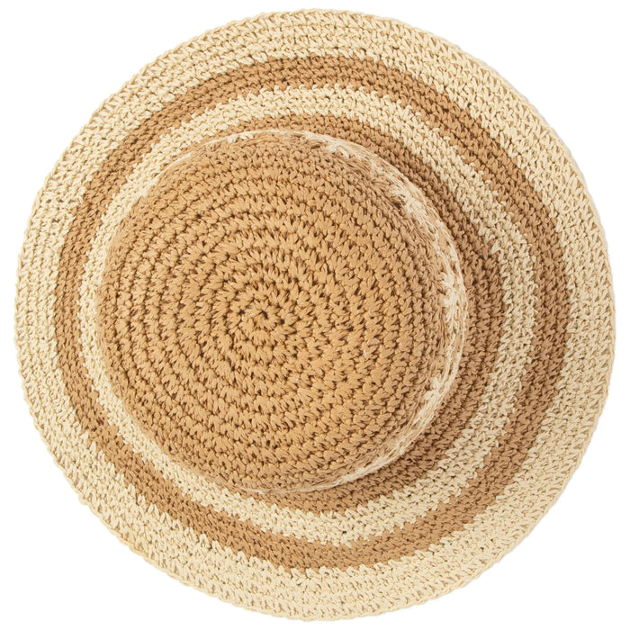 Women's Striped & Floral Crochet Bucket Hat