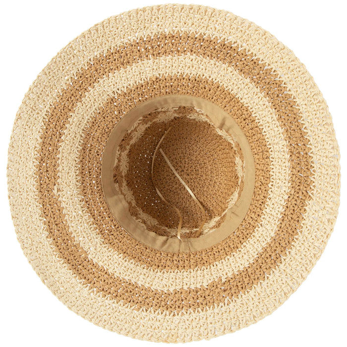 Women's Striped & Floral Crochet Bucket Hat