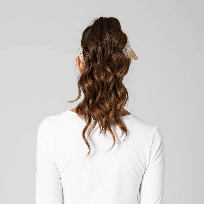 Women's Raffia Braid Visor with Jacquard Band
