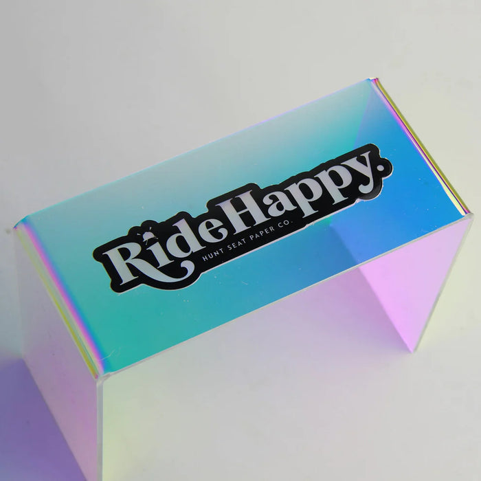 Hunt Seat Ride Happy Holographic Sticker