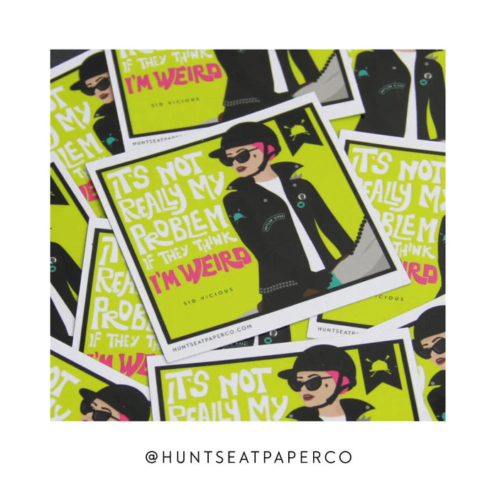 Hunt Seat Weird Horse Girl Sticker