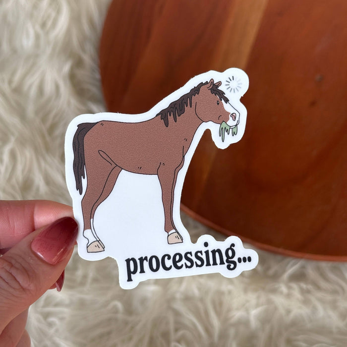 Big Moods Processing... Horse Thinking Sticker