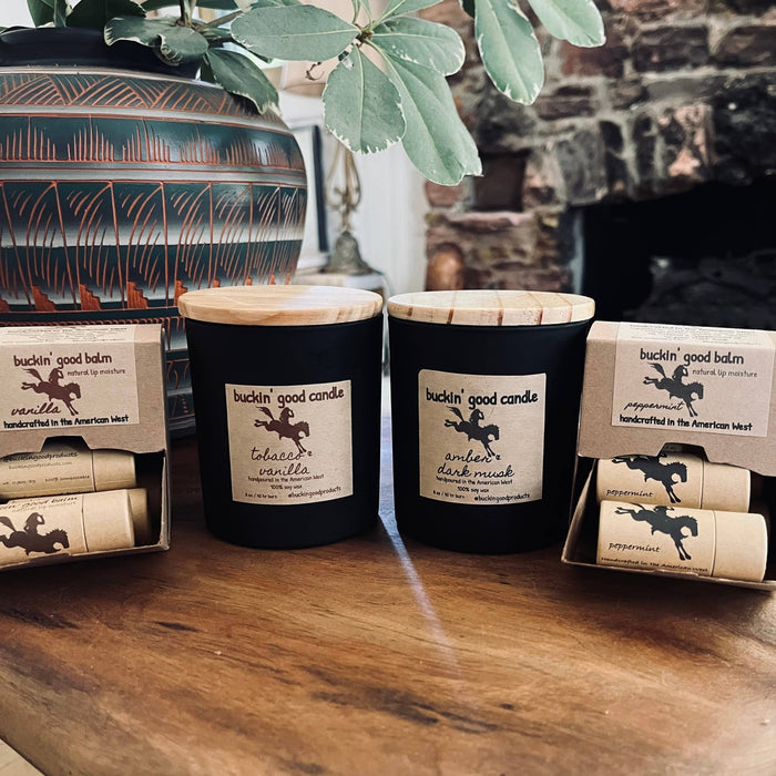 Buckin' Good Candle Tobacco + Vanilla Ceramic (western decor)
