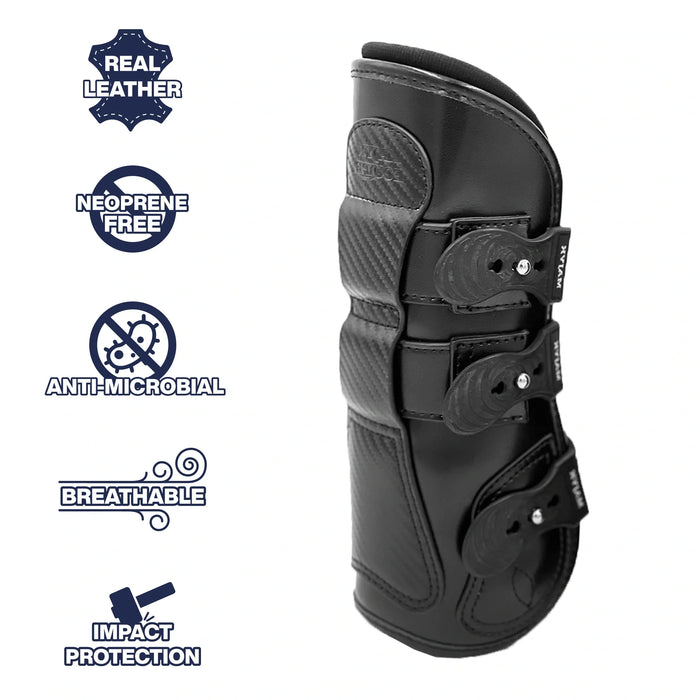 Estrella' Carbon Leather Tendon Boots