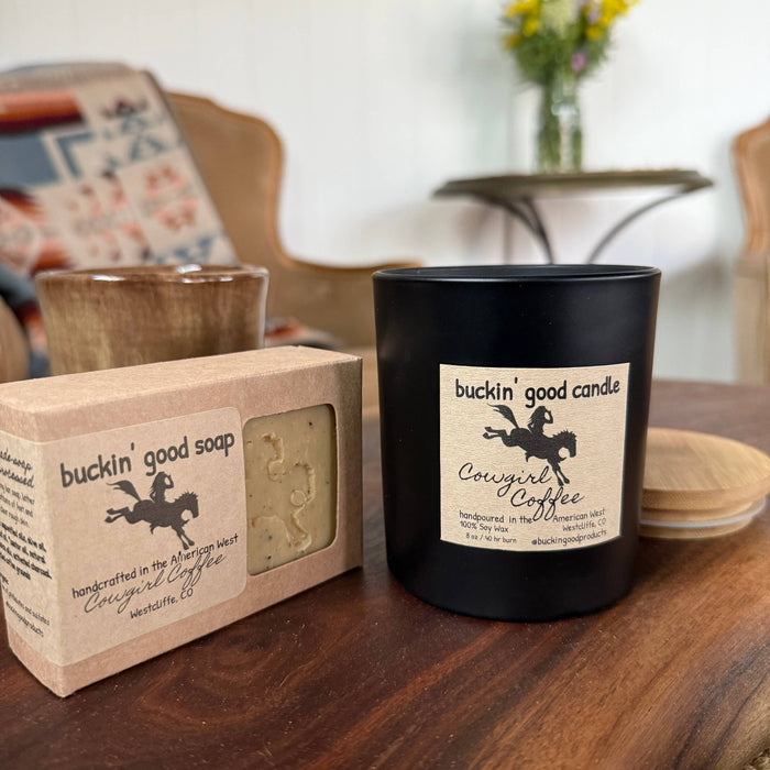 Buckin' Good Candle Cowgirl Coffee Ceramic (western decor)