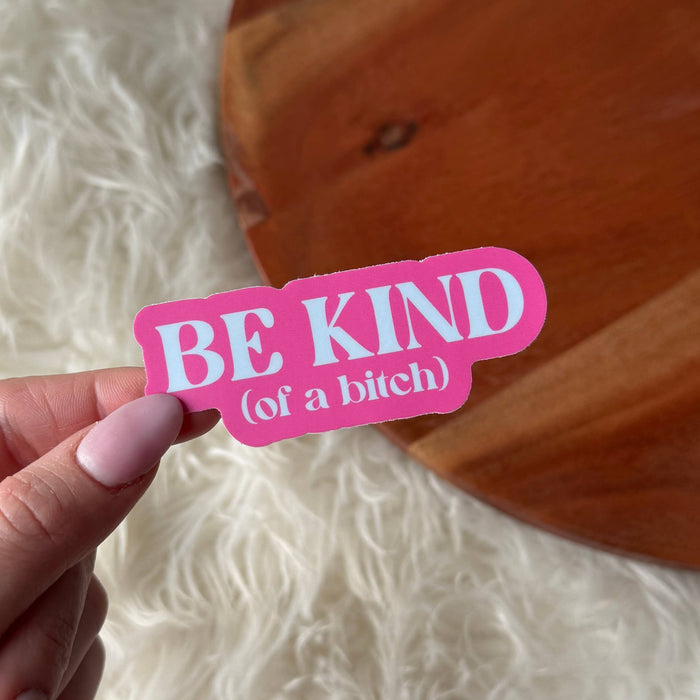 Big Moods Be Kind (of a bitch) Snarky Pink Text Sticker