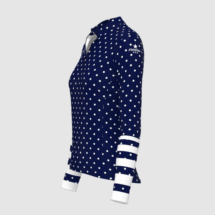 Finstar Navy Polka Side