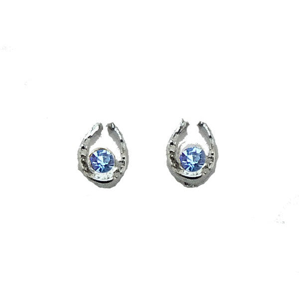 Mini Horseshoe Earrings with Stone