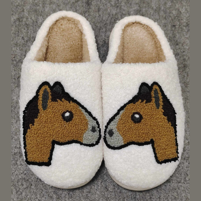 Horse Head Emoji Slippers