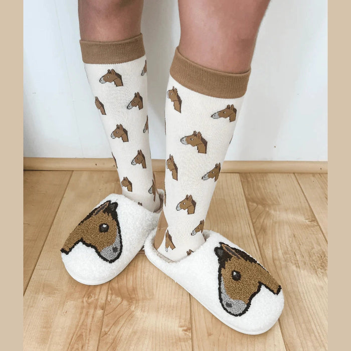 Horse Head Emoji Slippers
