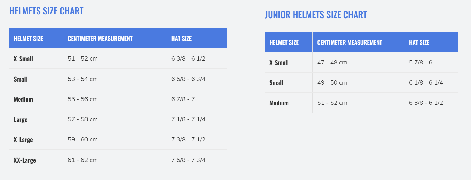 One K Size Chart