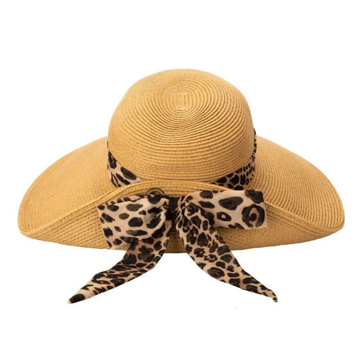Straw Fold Back Bow Sun Hat1