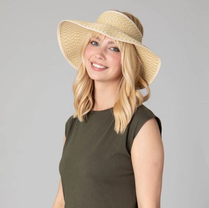Womens Ultrabraid Lage Brim Visor Beige 1