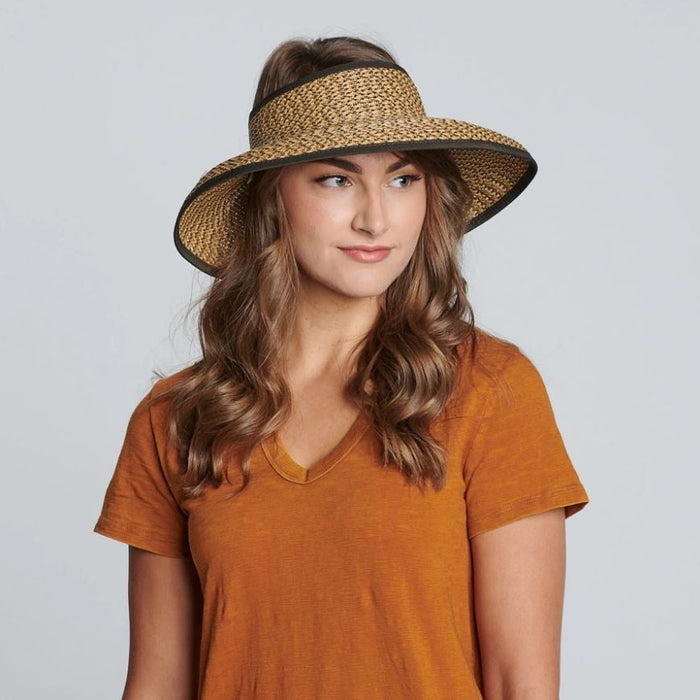 Womens Ultrabraid Lage Brim Visor Brown 1